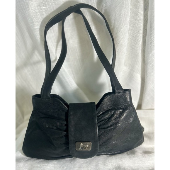 Naty Made In Italy Vera Pelle Black Leather Purse Small - Picture 3 of 15